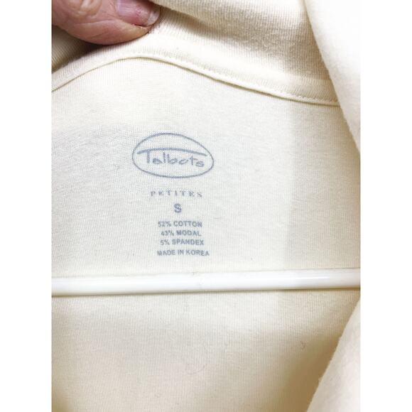 Talbots Cowl Sweater Top White Pullover Long Sleeve Cozy Size S Petite - Picture 3 of 3